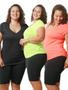 Imagem de Kit 3 Camisetas Femininas Plus Size Dry Fit Gola V Blusa Treino Academia