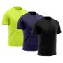 Imagem de Kit 3 Camisetas Masculina Manga Curta Good Look Dry Fit Proteção Solar UV Fitness Academia Treino Camisa Confortável
