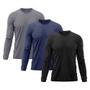 Imagem de Kit 3 Camisetas Masculina Proteção Solar UV Camisa Térmica Treino Praia Esporte Academia Tecido Dry Fit Gelado