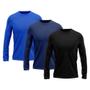 Imagem de Kit 3 Camisetas Masculina Proteção UV Solar Camisa Térmica Dry Fit Praia Ciclismo Bike Esporte