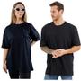 Imagem de Kit 3 Camisetas Oversized Básica Streetwear Masculina Blusa Oversized Lisa Grande 30.1 Algodão Camiseta Oversized Hap Trap Preta Off Roxa Marrom Verde