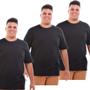 Imagem de Kit 3 Camisetas Plus Size Lisa básica 100% algodão G1, G2 e G3