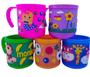 Imagem de Kit 3 Caneca Infantil Plástica Emborrachada Alto Relevo 3d