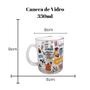 Imagem de Kit 3 Canecas de Café Vidro Coffee Xicara Estampada 330ml