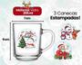 Imagem de Kit 3 Canecas Natal 255Ml Vidro Personalizada Estampada Café