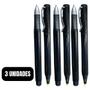 Imagem de Kit 3 Canetas esferográfica sublimática tinta azul com marca texto 2x1 cor Preto