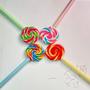 Imagem de Kit 3 canetas formato de pirulito fofas coloridas papelaria divertida