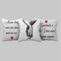 Imagem de Kit 3 Capas Almofada Decorativa Frases Casal E Deus 40x40cm