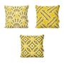 Imagem de Kit 3 Capas de Almofadas Decorativas Amarelas Para Sofá 40x40 - Novadecora