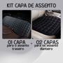Imagem de Kit 3 Capas De Assento Para Banco de Carro Almofadado Confortável Em Suede Com Porta Objetos