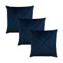 Imagem de Kit 3 Capas para Almofada Drapeada Veludo Quadrada Várias Cores