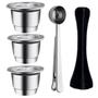 Imagem de Kit 3 Cápsula Nespresso Reutilizável Inox Café Essenza Pilão