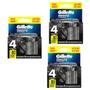 Imagem de kit 3 Carga para Gillette MACH3 Carbono com 4 unid