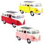 Imagem de Kit 3 Carrinhos De Metal Carros Miniatura Kombi 1950 23 Janelas Perua Samba Brasil