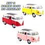 Imagem de Kit 3 Carrinhos De Metal Carros Miniatura Kombi 1950 23 Janelas Perua Samba Brasil