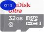 Imagem de Kit 3 Cartao De Memoria 32Gb Micro Sd + Adapt Sd Classe 10
