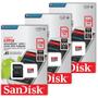 Imagem de Kit 3 Cartão Memória Micro SD Sandisk 128GB Classe 10 Ultra