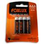 Imagem de Kit 3 Cartelas de Pilha Alcalina Palito AAA Com 4 Un Foxlux - Totalizando 12 pilhas