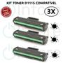 Imagem de Kit 3 Cartuchos de Toner D111s MLT-D111s Compatível Impressora M2020 M2070 M2070w M2020w