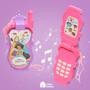 Imagem de Kit 3 Celular De Brinquedo Flip Infantil Musical Com Som Princesas Spiderman