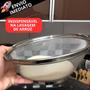 Imagem de Kit 3 Cesto De Inox Escorredor 22CM Para Lavar Alimentos Arroz Legumes Frutas Massas Resistent