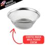 Imagem de Kit 3 Cesto De Inox Escorredor 22CM Para Lavar Alimentos Arroz Legumes Frutas Massas Resistent