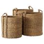 Imagem de Kit 3 Cesto Organizador de Palha Natural Vaso Decorativo Cachepo para Planta Seagrass Cestos de Vime Rústico Feito a Mão Cachepot Vaso de Plantas