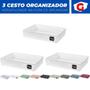 Imagem de Kit 3 Cesto Organizador Rattan Multiuso Armário Gaveta Lavanderia G (34x25)