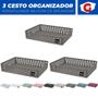 Imagem de Kit 3 Cesto Organizador Rattan Multiuso Armário Gaveta Lavanderia G (34x25)