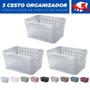 Imagem de Kit 3 Cesto Organizador  s/ Tampa Trama Rattan 4,5L Usual