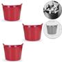 Imagem de Kit 3 Cestos Balde Flexível C/Alça 15L Vermelho- Fersil