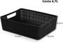 Imagem de Kit 3 Cestos Organizadores Multiuso Rattan Home Organizer P-M-G Cor: Preto