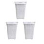 Imagem de Kit 3 Cestos Rattan Grande Tampa Basculada Branco-Arqplast