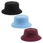 Imagem de Kit 3 Chapeu Bucket Liso Unissex - Preto, Azul Claro E Bordo