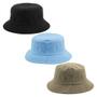 Imagem de Kit 3 Chapeu Bucket Liso Unissex - Preto, Azul Claro E Caqui