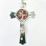 Imagem de Kit 3 Chaveiros crucifixo portátil  São Bento Prata religioso fé