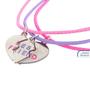 Imagem de kit 3 colares amigas best friend amizade pingente coração presente rosa ajustavel triplo qualidade premium moda meninas