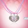 Imagem de kit 3 colares amigas best friend amizade pingente coração presente rosa ajustavel triplo qualidade premium moda meninas
