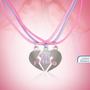 Imagem de Kit 3 colares amigas best friend + pingente coração qualidade premium moda presente ajustavel rosa