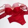 Imagem de kit 3 conjunto de langerie feminino calcinha e sutia com bojo renda roupa intima feminina atacado