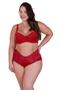Imagem de Kit 3 Conjunto de Lingerie Plus Size Sutiã Reforçado com renda-c15 KIT 3 PAULA PRETO VERM. VERDE