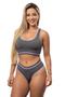 Imagem de Kit 3 Conjunto Fitness Top Nadador com Calcinha Fio Dental Ginástica Academia Sutia Sem Bojo Luxo Atacado