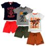 Imagem de Kit 3 Conjunto Infantil Masculino Manga Curta e Bermuda Cacau Kids