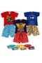 Imagem de Kit 3 Conjunto Infantil Menino 6 Roupa Infantil 1 Brinquedo