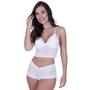 Imagem de Kit 3 Conjunto Lingerie Renda Calcinha Sutiã Cropped Sem Bojo Alta Qualidade