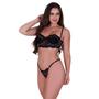 Imagem de Kit 3 Conjunto Lingerie sem Bojo sem alça Alça Removível - KIT 3 BIANCA PRETO VERMELHO LILÁS