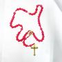 Imagem de Kit 3 conjunto Terço religioso crucifixo N.S.A/S.C dourado devoção clássico