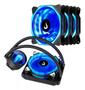 Imagem de Kit 3 Cooler Fan  Water Cooler 120mm Rise LED Rgb com Controladora para Intel e Amd Kit Completo