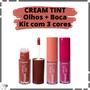 Imagem de Kit 3 Cream Tint Batom E Sombra Mood Ruby Rose Olhos + Boca