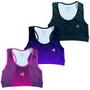 Imagem de Kit 3 Cropped Top Para Treino Feminino Musculação Roupa De Academia Confortável Ginástica Corrida Ca